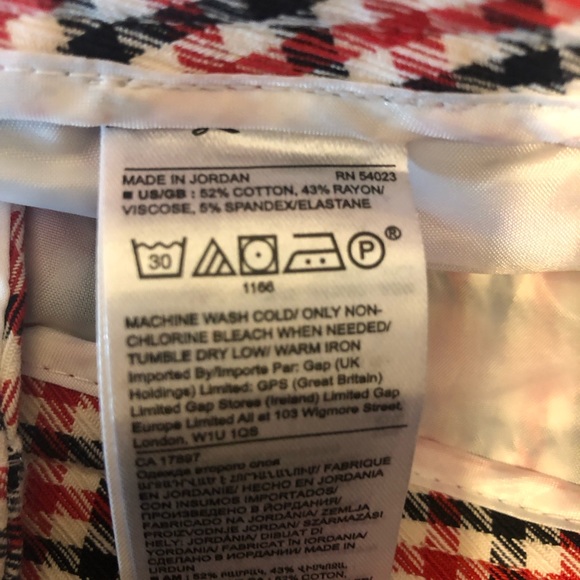 Banana Republic Sloan Red Black Houndstooth Plaid Ankle WOMEN'S Pants Size 6S - Picture 9 of 9